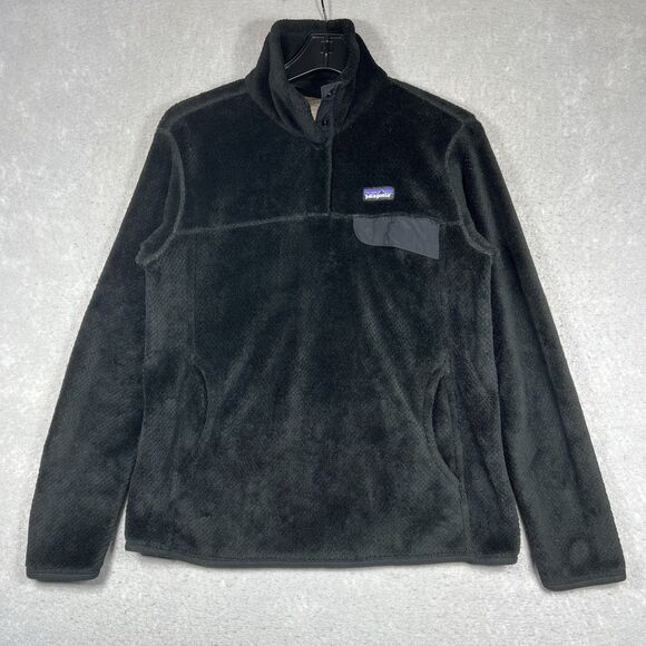 Patagonia Re-Tool Snap-T Fleece Pullover 1/4 Black Polartec Fleece Women’s Large - Picture 1 of 15